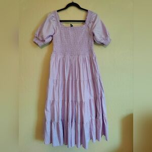 Land's End Lavender Smocked Midi Dress